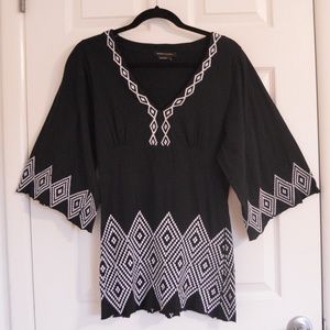 BCBG Black Boho Tunic